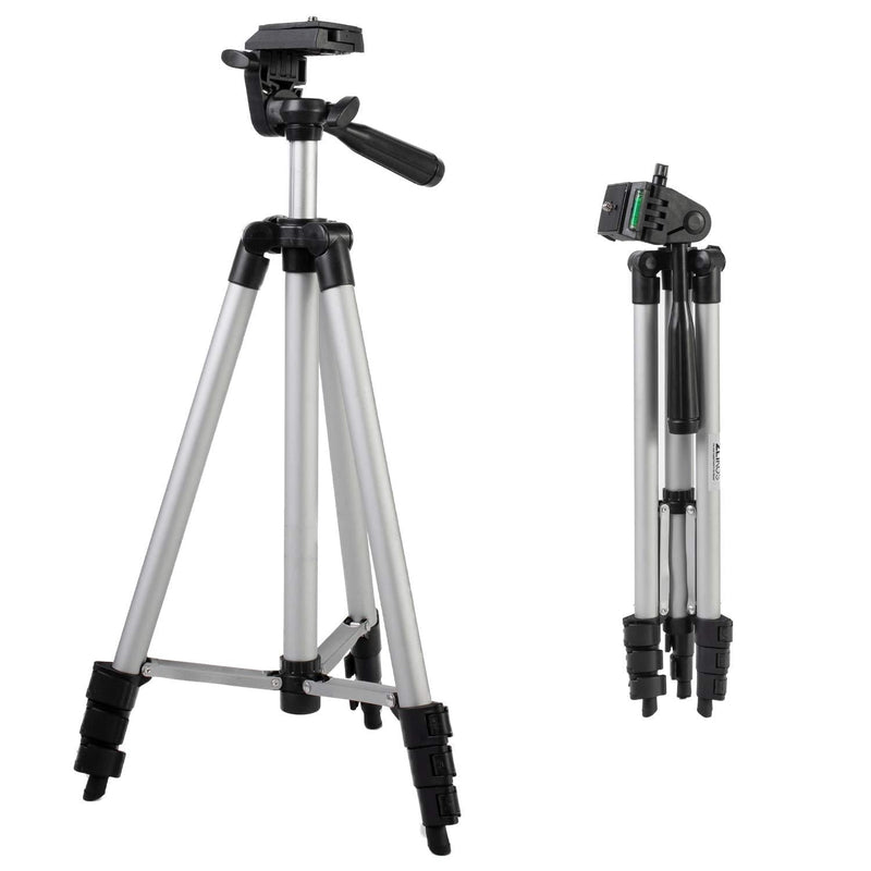 Zeikos 50" Inch Aluminum Camera Tripod, Lightweight with Bubble Level Indicator + Free MiracleFiber Microfiber Cleaning Cloth and Carrying Bag 50-Inch