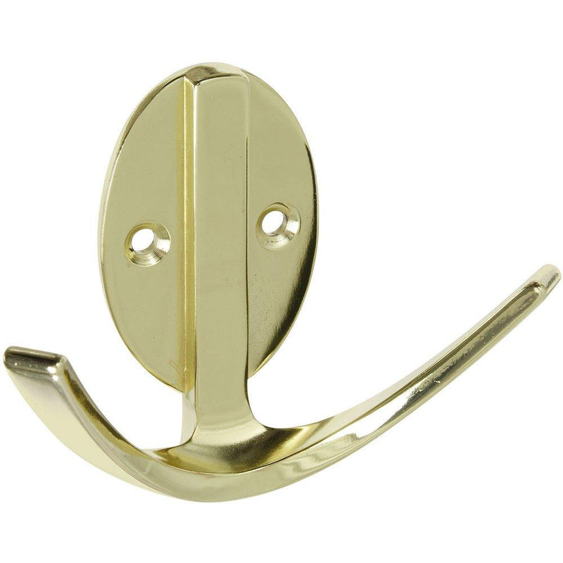 National Hardware S807-073 V8010 Modern Double Robe Hooks in Brass , 3"