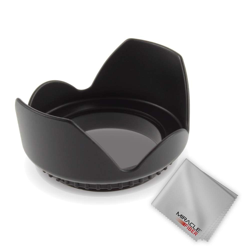 Zeikos 52MM Tulip Flower Lens Hood for Nikon, Canon, Sony, Sigma and Tamron Lenses, Comes with a Miracle Fiber Microfiber Cloth