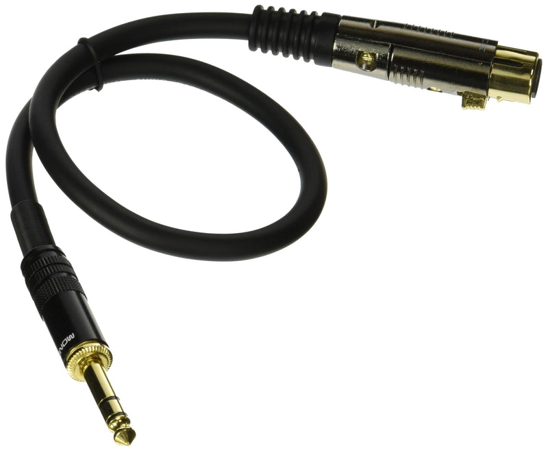 Monoprice 104767 1.5-Feet Premier Series XLR Female to 1/4-Inch TRS Male 16AWG Cable gold 1.5 Feet