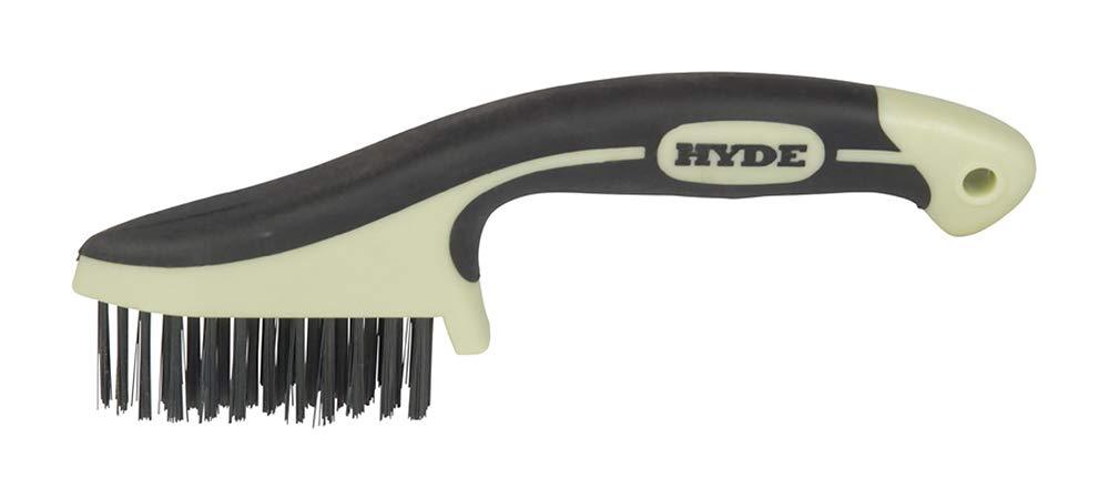 Hyde - 46833 HYDE 46832 High-Carbon Steel Wire Detail Brush, 8-3/4-inch with Tapered Nose, MAXXGRIP PRO