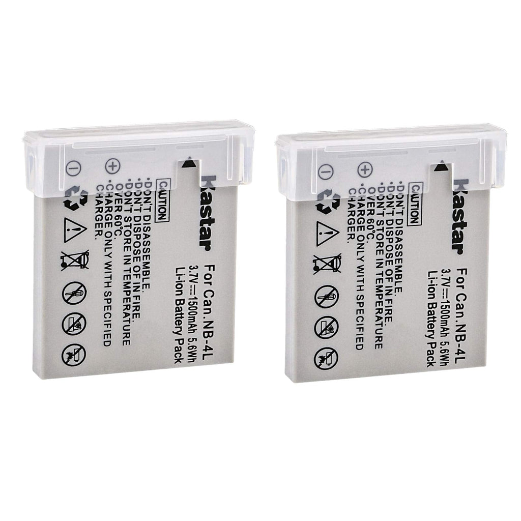 Kastar NB-4L Lithium-Ion Replacement Battery (2 Packs) for Canon PowerShot SD780 IS SD940 IS SD960 IS SD970 IS SD1000 SD1100 IS SD1400 IS TX1, PowerShot ELPH 100 HS ELPH 300 HS ELPH 310 Digital Camera