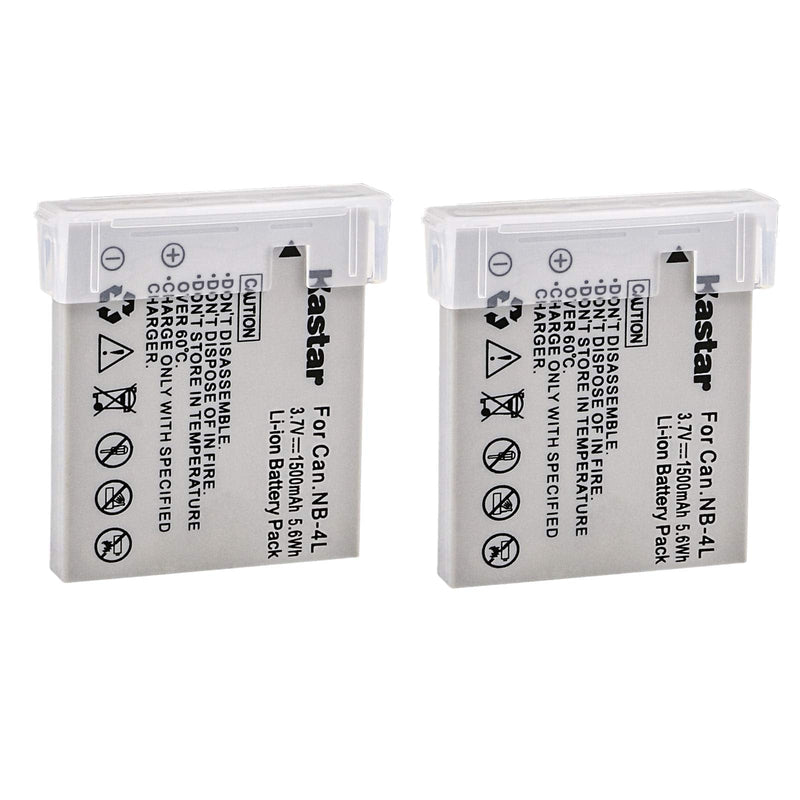 Kastar NB-4L Lithium-Ion Replacement Battery (2 Packs) for Canon PowerShot SD780 IS SD940 IS SD960 IS SD970 IS SD1000 SD1100 IS SD1400 IS TX1, PowerShot ELPH 100 HS ELPH 300 HS ELPH 310 Digital Camera