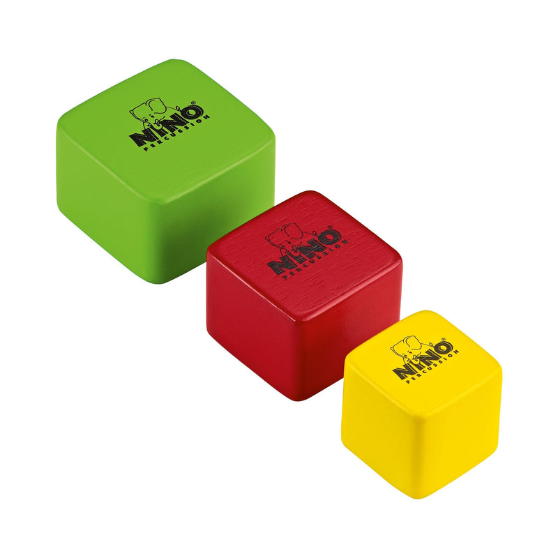 Nino Percussion NINO507-MC Square Multi-Color Wood Shakers, Set of 3