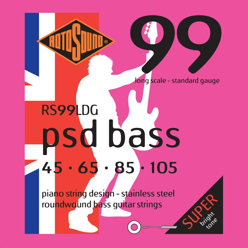 Rotosound RS99LDG Psd Stainless Steel Bass Guitar Strings (45 65 85 105)