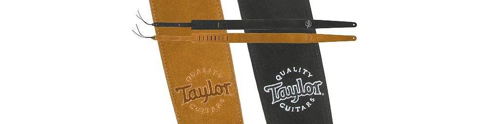 Taylor Guitars Black Suede Logo Guitar Strap