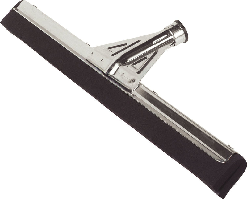 Carlisle 36682400 Flo-Pac Soft Double Foam Rubber Squeegee with Heavy Duty Metal Frame and Threaded Socket, 22" Length, Black 22 inch Heavy Duty Rubber Squeegee