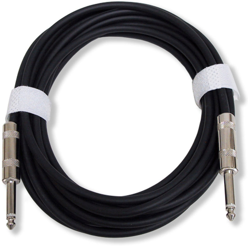 [AUSTRALIA] - GLS Audio 20ft Guitar Instrument Cable - 1/4" TS to 1/4" TS Black Rubber Cable - 20' PRO Guitar Cord - Single 