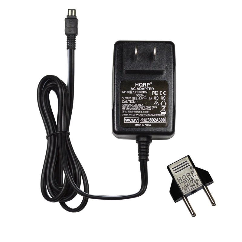 HQRP Wall AC Power Adapter works with Sony HandyCam AC-L200 L200C L200D AC-L25 AC-L25A L20 L20A DCR-SX40 DCR-SX41 DCR-HC28 DCR-PC55 DCR-SR15 DCR-SR20 HDR-XR155 HDR-CX116 HDR-CX120 HDR-CX130 DCR-SX45 DCR-SR68 Camcorder Charger