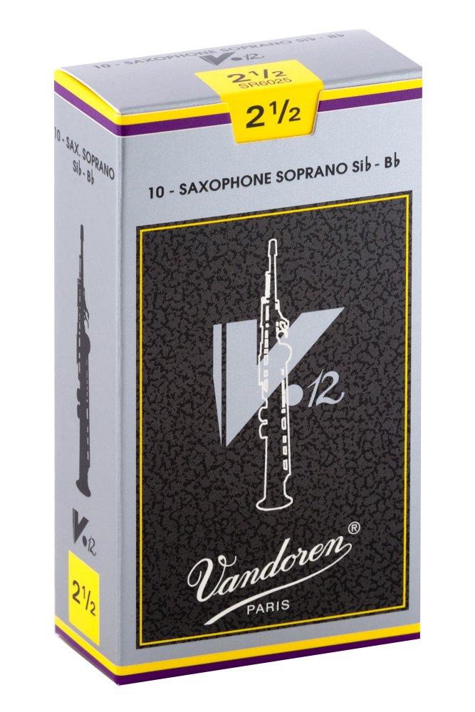 Vandoren SR6025 Soprano Sax V.12 Reeds Strength 2.5; Box of 10