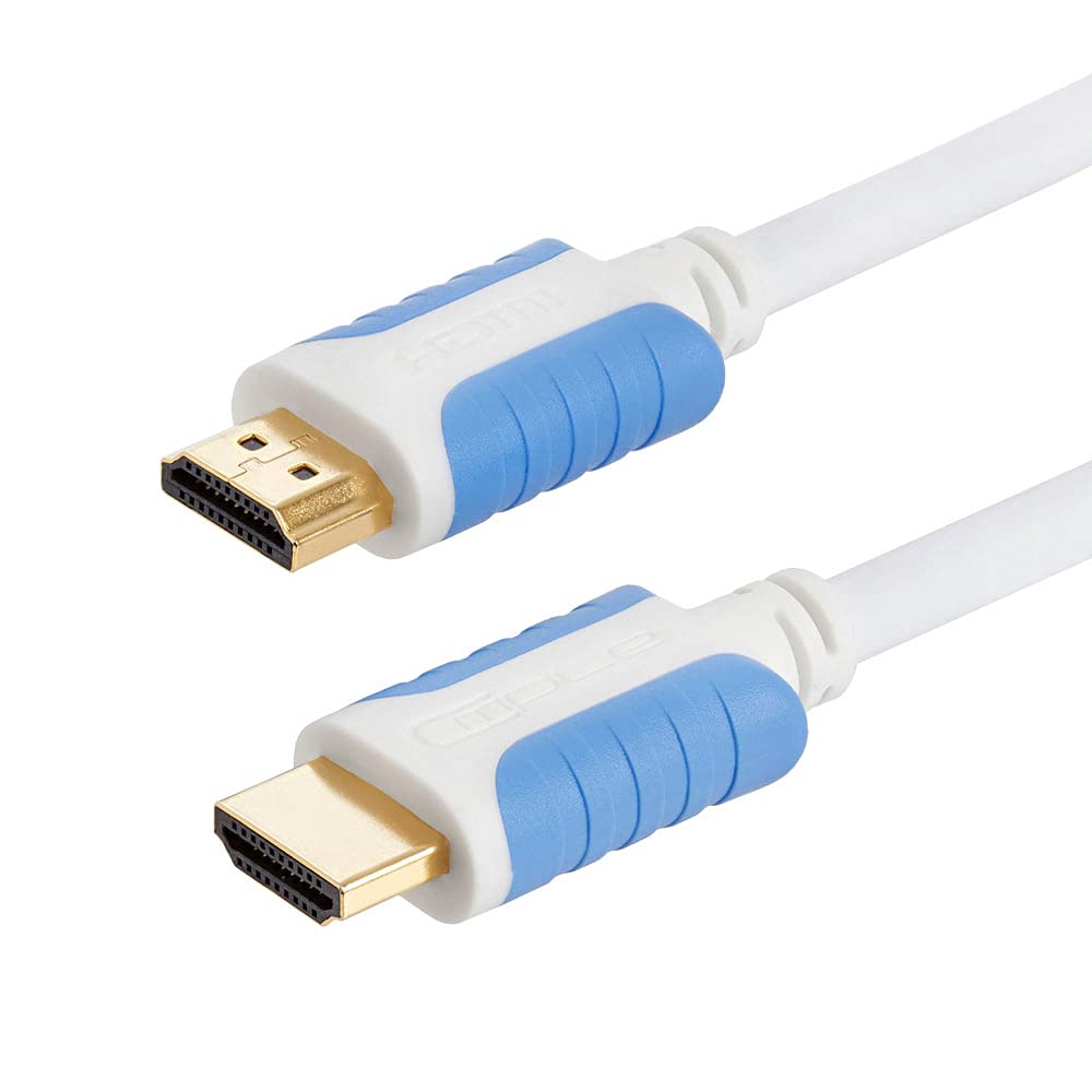 Cmple - 4K Gold Plated Ultra High Speed HDMI Cable - HDTV Cable with 3D HDR & Ethernet - 15 Feet, White 15-Feet