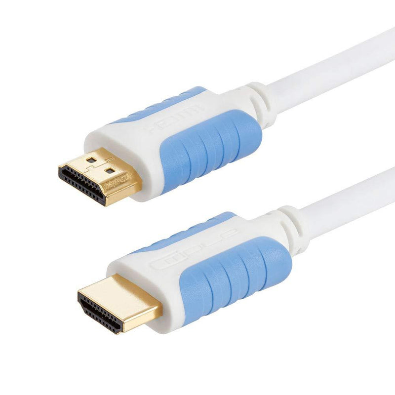 Cmple - 4K Gold Plated Ultra High Speed HDMI Cable - HDTV Cable with 3D HDR & Ethernet - 6 Feet, White 6FT