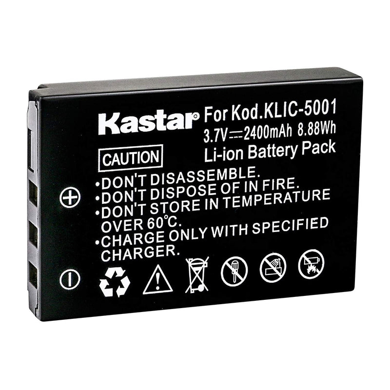 Kastar Rechargeable Battery K5001 Replacement for Kodak KLIC-5001 Battery and Kodak EasyShare DX6490 DX7440 DX7590 DX7630 P712 P850 P880 Z730 Z760 Z7590 Digital Cameras
