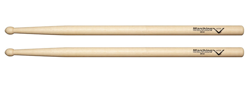 Vater MV8 Marching Drum Sticks with Rounded Acorn Tip, Pair