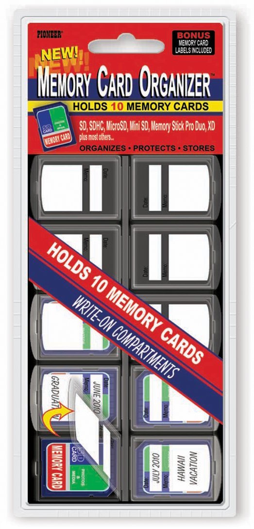 Pioneer 10 Compartment Memory Card Organizer