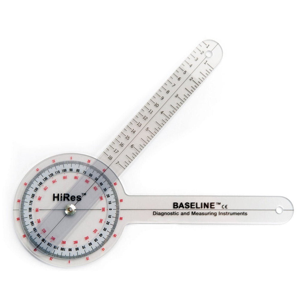 Baseline - 12-1000HR Plastic HiRes 360 Degree ISOM Goniometer, 12" Length 12" ISOM 360⁰