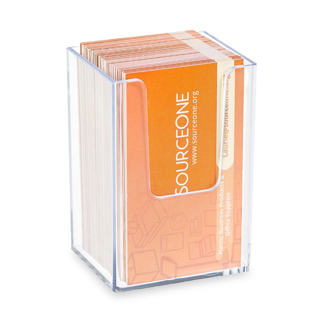 SOURCEONE.ORG Premium Clear Acrylic Single Pocket Vertical Business Card Holder 1 Pack