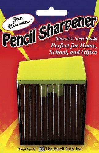 Pencil Grip The Classics Pencil Sharpener with Stainless Steel Blade (2-Hole Rectangle), Green/Orange/Yellow/Blue (TPG-145)