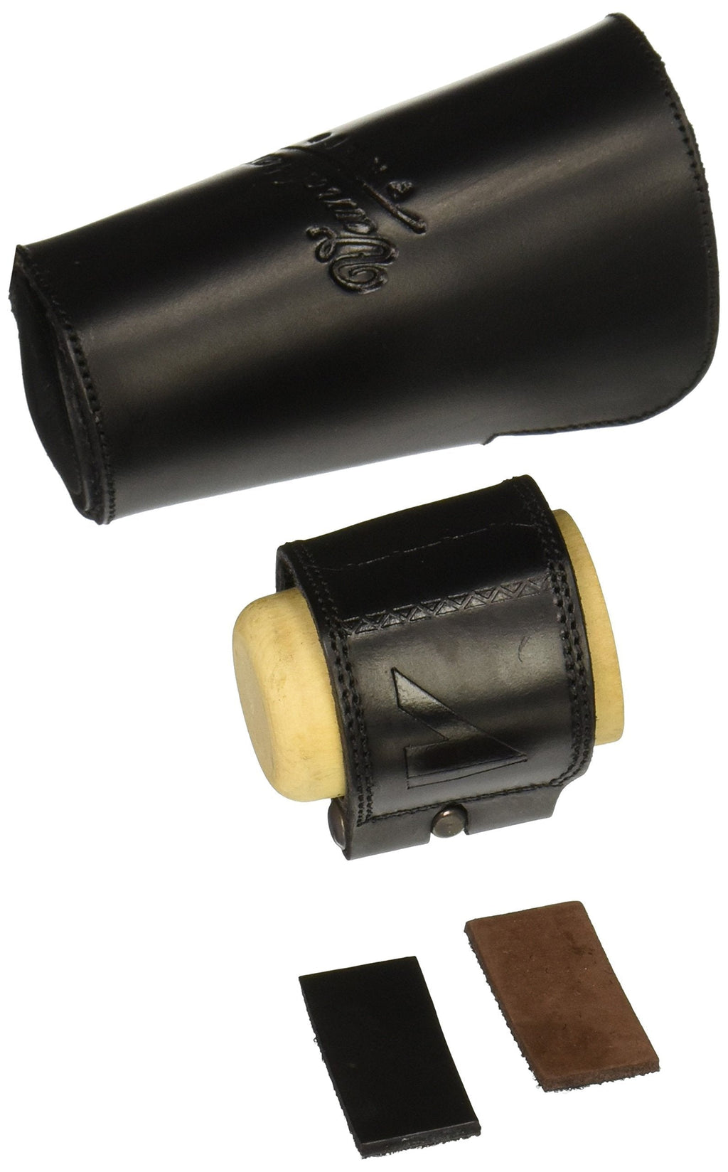 Vandoren LC23L Leather Ligature and Leather Cap for Alto Clarinet with 3 Interchangeable Pressure Plates