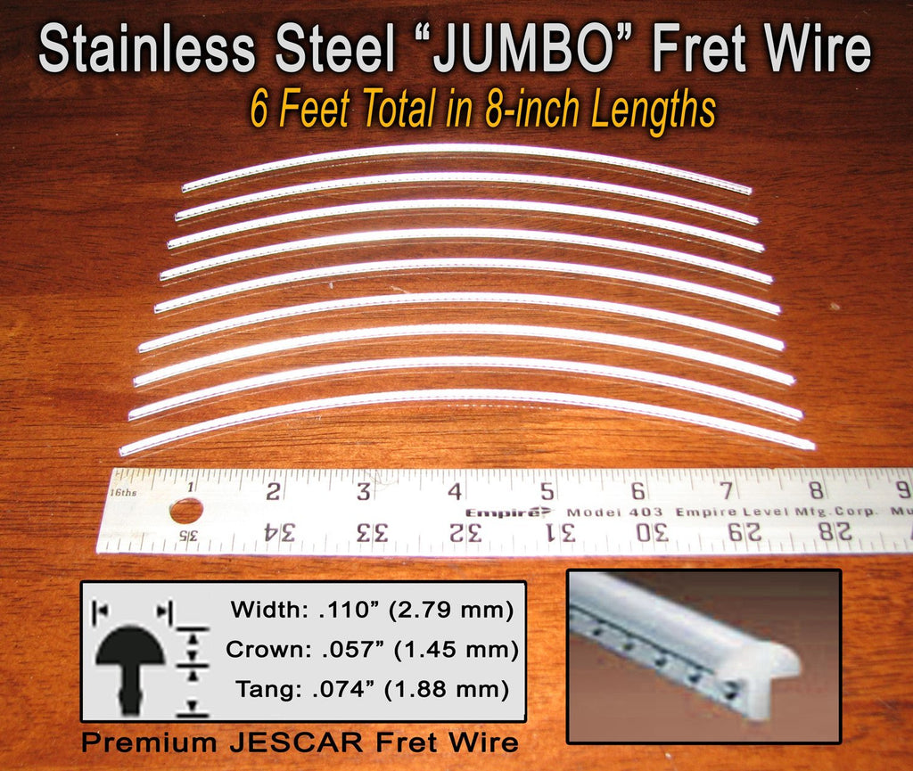 Guitar/Bass Fret Wire - Super-durable Stainless Steel JUMBO - Six Feet