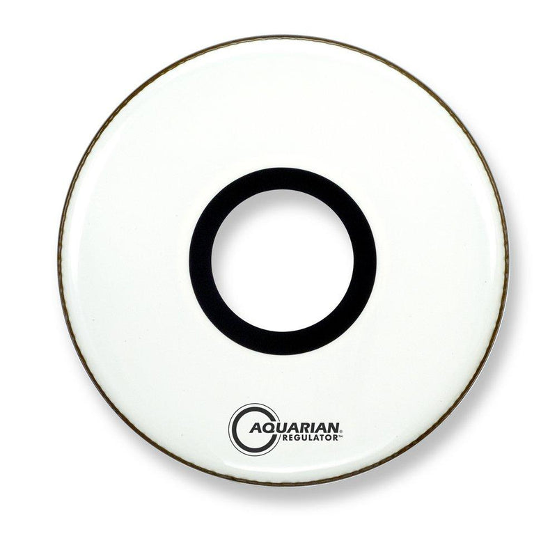 Aquarian Drumheads RPT24WH Regulator White 24-inch Bass Drum Head, gloss white