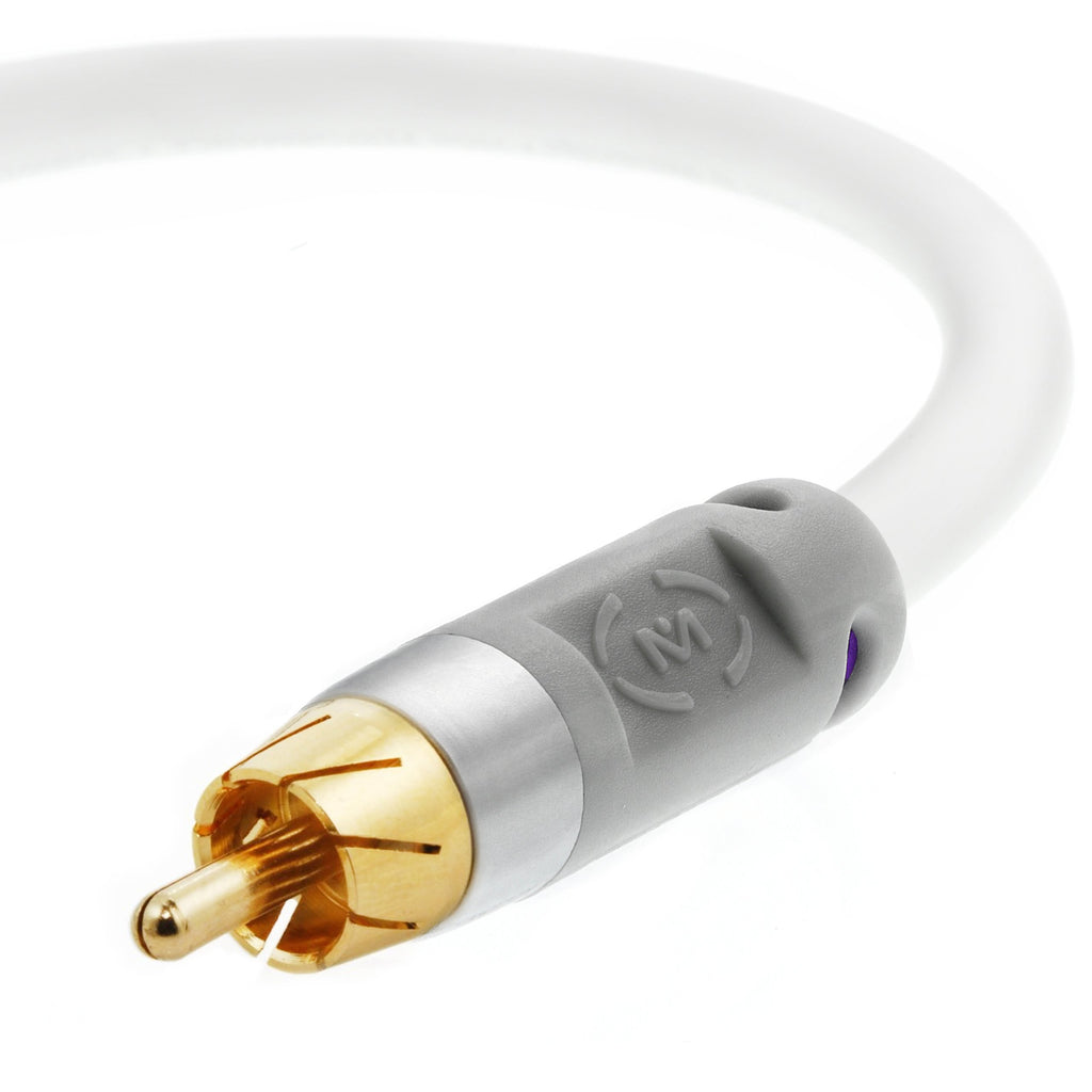 Mediabridge Ultra Series Subwoofer Cable (8 Feet) - Dual Shielded with Gold Plated RCA to RCA Connectors - White - (Part# CJ08-6WR-G1)