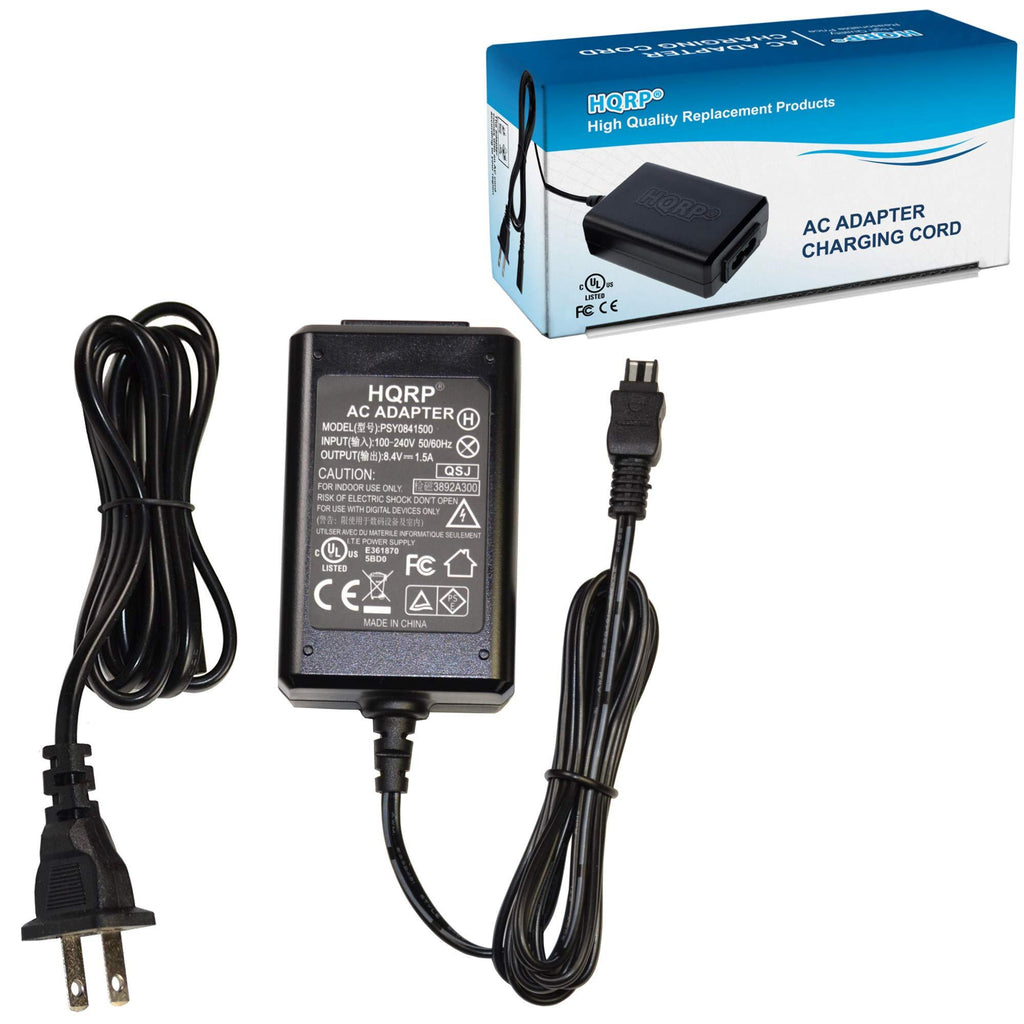 HQRP 8.4V Charger Compatible with Sony Handy-Cam DCR-SR68 DCR-SR88 DCR-SX43 DCR-SX44 HDR-TD10 HDR-HC3E HDR-HC5E HDR-HC7E HDR-HC9E HDR-SR10E AC-L200 L200C L200D AC-L25 AC-L25A L20 L20A Camcorder