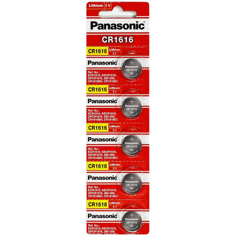 Panasonic CR1616 3V Coin Cell Lithium Battery, Retail Pack of 5