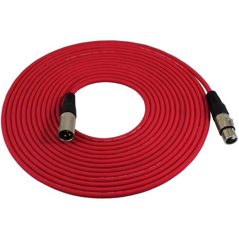 [AUSTRALIA] - GLS Audio 25ft Mic Cable Patch Cords - XLR Male to XLR Female Red Microphone Cables - 25' Balanced Mike Snake Cord - RED 