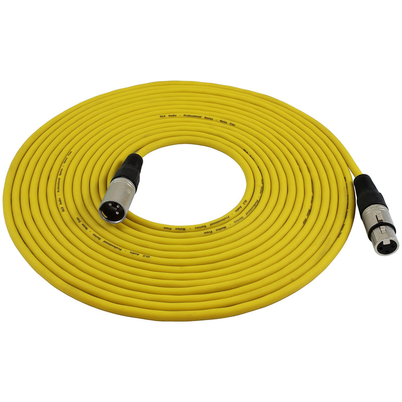 [AUSTRALIA] - GLS Audio 25ft Mic Cable Patch Cords - XLR Male to XLR Female Yellow Microphone Cables - 25' Balanced Mike Snake Cord - Yellow 