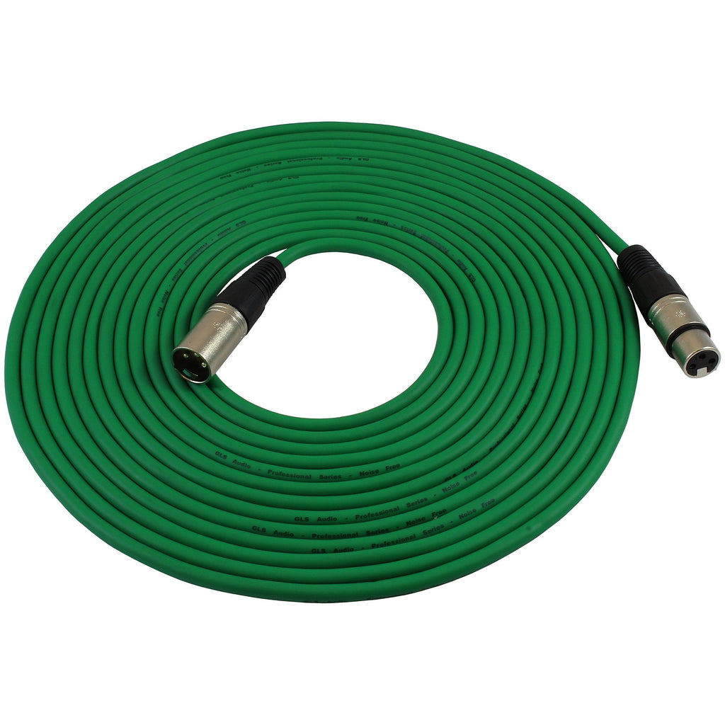 [AUSTRALIA] - GLS Audio 25ft Mic Cable Patch Cords - XLR Male to XLR Female Green Microphone Cables - 25' Balanced Mike Snake Cord - Green 