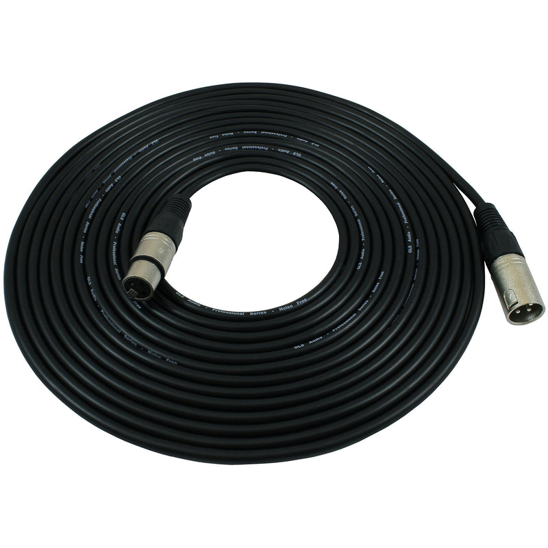 [AUSTRALIA] - GLS Audio 25 foot Mic Cable Patch Cords - XLR Male to XLR Female Black Microphone Cables - 25' Balanced Mic Snake Cord - Single 25 Foot Cable 