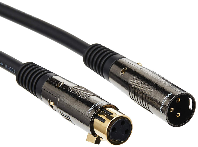 [AUSTRALIA] - Monoprice Premier Series XLR Male to XLR Female - 15Ft - Black - Gold Plated | 16AWG Copper Wire conductors [Microphone & Interconnect] 