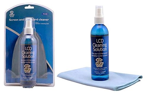 Computer LCD Screen Cleaning Kit - 207ml Cleaner Solution Spray Plus a Cleaning Cloth, Tool Cleans Phone, Keyboard, Laptop Surface, Plasma Flat TV Monitor, Macbook, Kindle, iPad, iPhone - Pyle PCL106