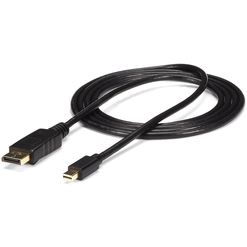 StarTech.com 10ft Mini DisplayPort to DisplayPort Cable - M/M - mDP to DP 1.2 Adapter Cable - Thunderbolt to DP w/ HBR2 Support (MDP2DPMM10) , Black