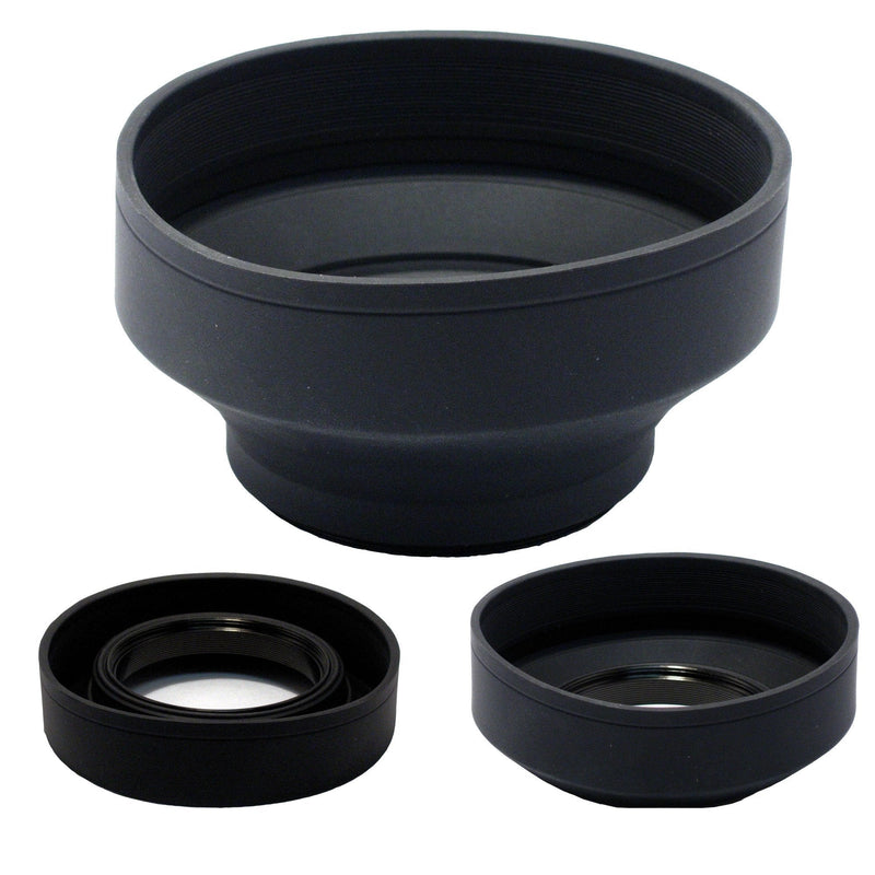 MaximalPower 62mm Rubber 3-Position Folding for Camera Lens Hood