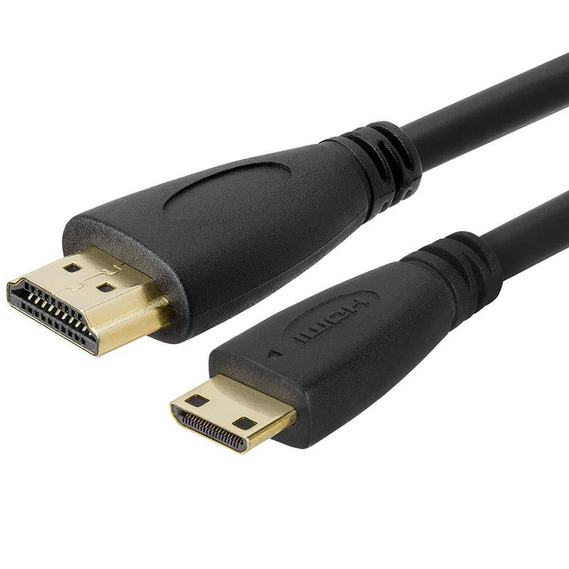 Cmple - High-Speed Mini HDMI to HDMI Cable (HDMI to Mini HDMI) 4K Ready - 3 Feet, Black 3FT