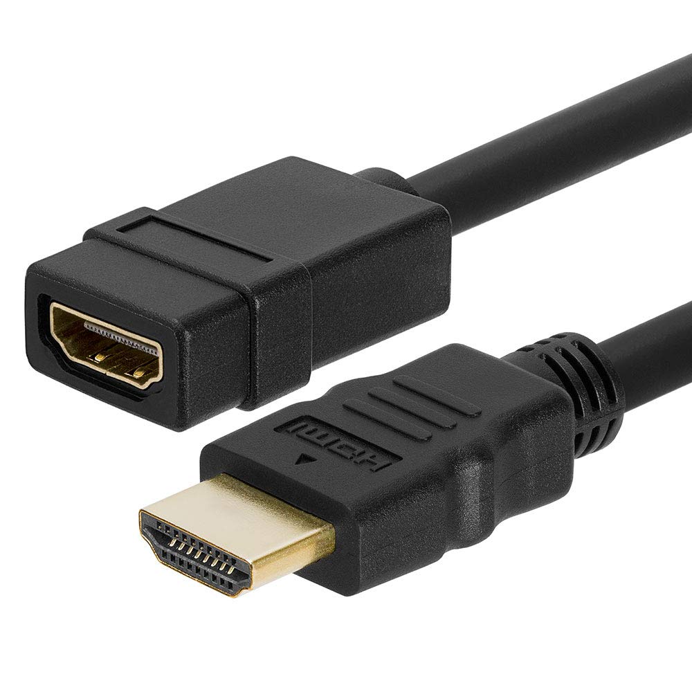 Cmple - HDMI Extension Cable Male to Female Support 3D 4K x 2K Resolution HDMI Cable Extender with Ethernet - 3 Feet 3FT Black