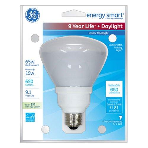 GE Lighting 78950 Energy Smart CFL 15-Watt (65-watt replacement) 650-Lumen R30 Floodlight Bulb with Medium Base, 1-Pack Daylight (6500K) 1-Pack: 650-Lumens