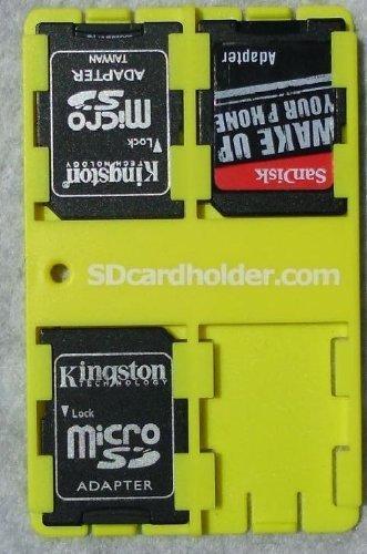 SD Card Organizer Credit Card Size Secure Digital Memory Card Case (Yellow)!