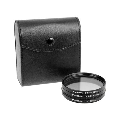 Fotodiox Filter Kit, UV, Circular Polarizer, Soft Diffuser, 62mm for Canon, Nikon, Sony, Olympus, Pentax, Panasonic Camera Lenses.