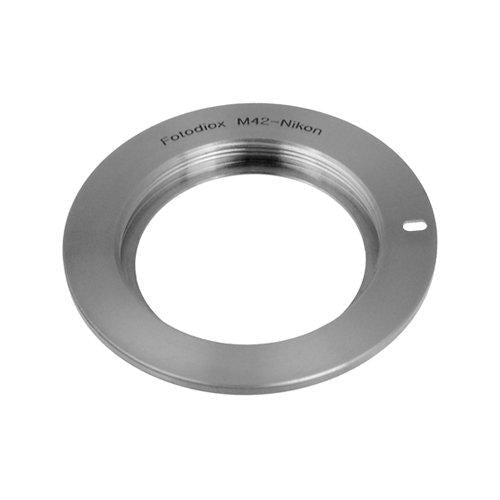 Fotodiox Chrome Lens Mount Adapter (Type 2), M42 (42mm x1 Thread Screw) Lens to Nikon Camera, for Nikon D1, D1H, D1X, D2H, D2X, D2Hs, D2Xs, D3, D3X, D3s, D4, D100, D200, D300, D300S, D700, D800, D800E, D40, D50, D60, D70, D70S, D80, D40X, D90, D3000, D...