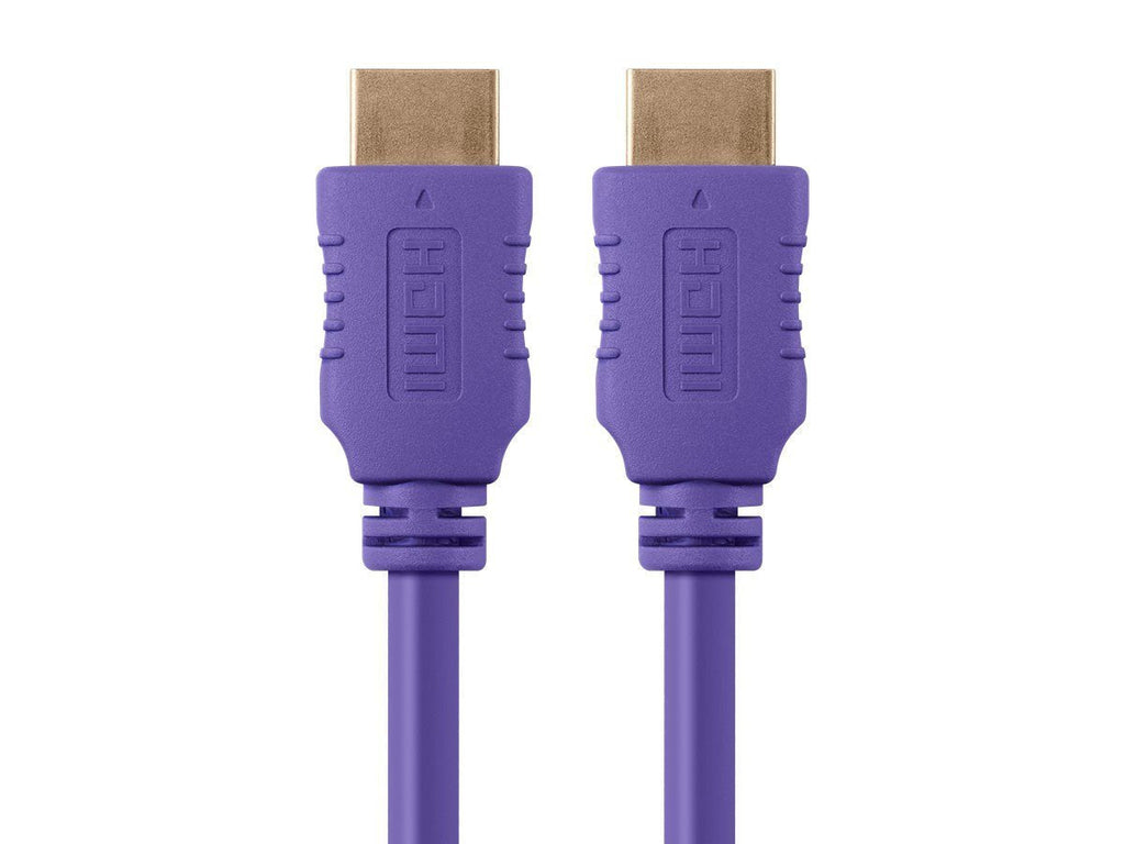 Monoprice HDMI High Speed Cable - 3 Feet - Purple, 4K@60Hz, HDR, 18Gbps, YUV 4:4:4, 28AWG - Select Series