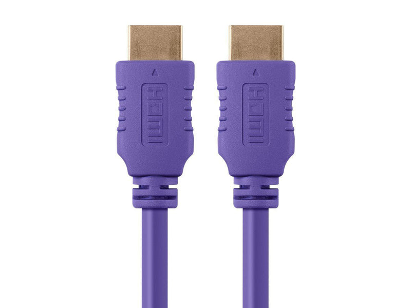 Monoprice HDMI High Speed Cable - 3 Feet - Purple, 4K@60Hz, HDR, 18Gbps, YUV 4:4:4, 28AWG - Select Series