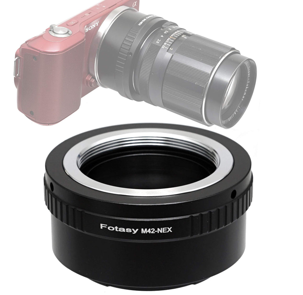 Fotasy Copper Adjustable M42 Lens to Sony E-Mount Adapter, 42mm Screw Mount to Sony E-Mount Adapter, M42 to E Mount, fit Sony NEX-7 a3000 a3500 a5000 a5100 a6000 a6100 a6300 a6400 a6400 a6500 a6600 M42 Lens- E-Mount