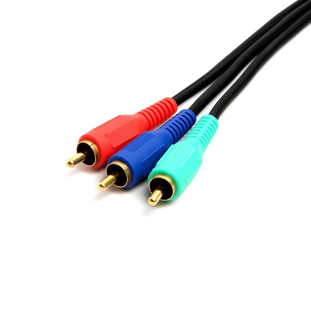 Cmple - 3-RCA Male to 3RCA Male RGB Component Video Cable for HDTV - 6 Feet 6FT Black