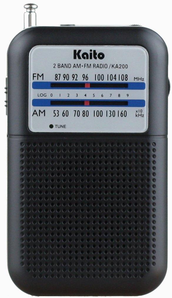 Kaito KA200 Pocket AM/FM Radio, Black