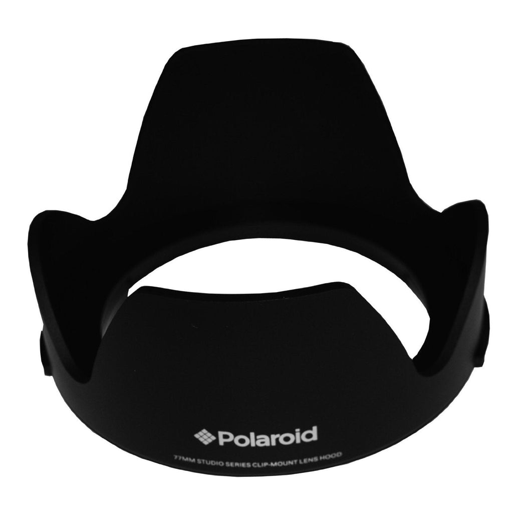 Polaroid Studio Series 77mm Lens Hood With Exclusive Pushbutton Mounting System - no more 'screwing around" With Old Fashioned Threaded Hoods