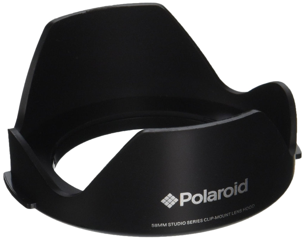 Polaroid Studio Series 58mm Lens Hood With Exclusive Pushbutton Mounting System - no more 'screwing around" With Old Fashioned Threaded Hoods 58 mm