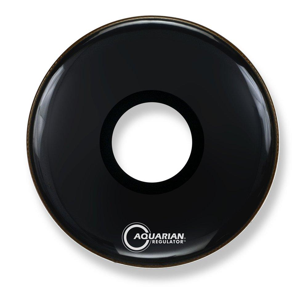 Aquarian Drumheads RPT16BK Regulator Black 16-inch Bass Drum Head, gloss black